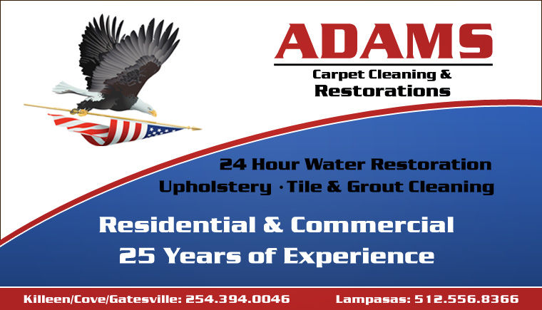 Carpet Cleaning Killeen TX 254-394-0046 Adams Carpet & Restoration